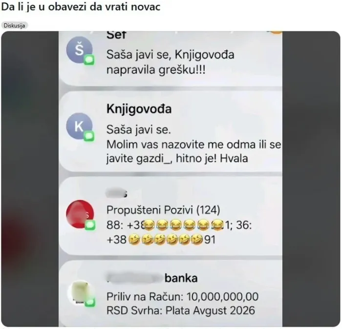 Novac uplata greska Novac uplata greska