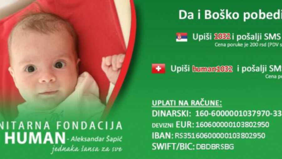 SAKUPLJEN NOVAC ZA LIJEK MALOG BOŠKA: Potrebno još 120 000 da bi mogao otići na liječenje.
