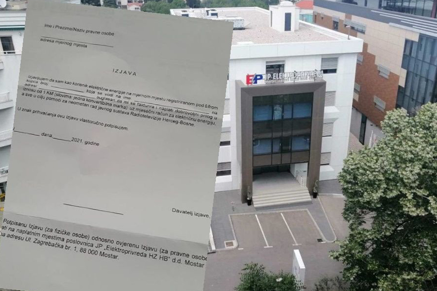 MOSTAR: MARKA ZA TELEVIZIJU NA RAČUNU ZA ELEKTRIČNU ENERGIJU