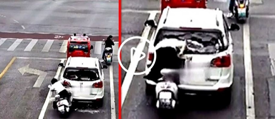 ZAKUCALA SE U AUTO ISPRED SEBE, razbila mu staklo, pa umalo naglavačke upala u njega! (VIDEO)