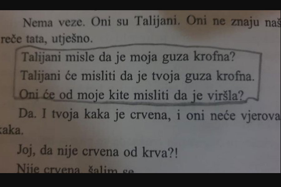 K*TA K'O VIRŠLA I GUZA K'O KROFNA ostaju u lektiri. Roditelji se žalili, ali nastavni plan ostao isti