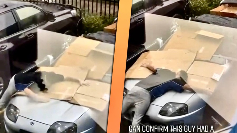 LJUBAV PREMA AUTOMOBILU: Australac tijelom pokušao zaštititi auto tokom nevremena (VIDEO)