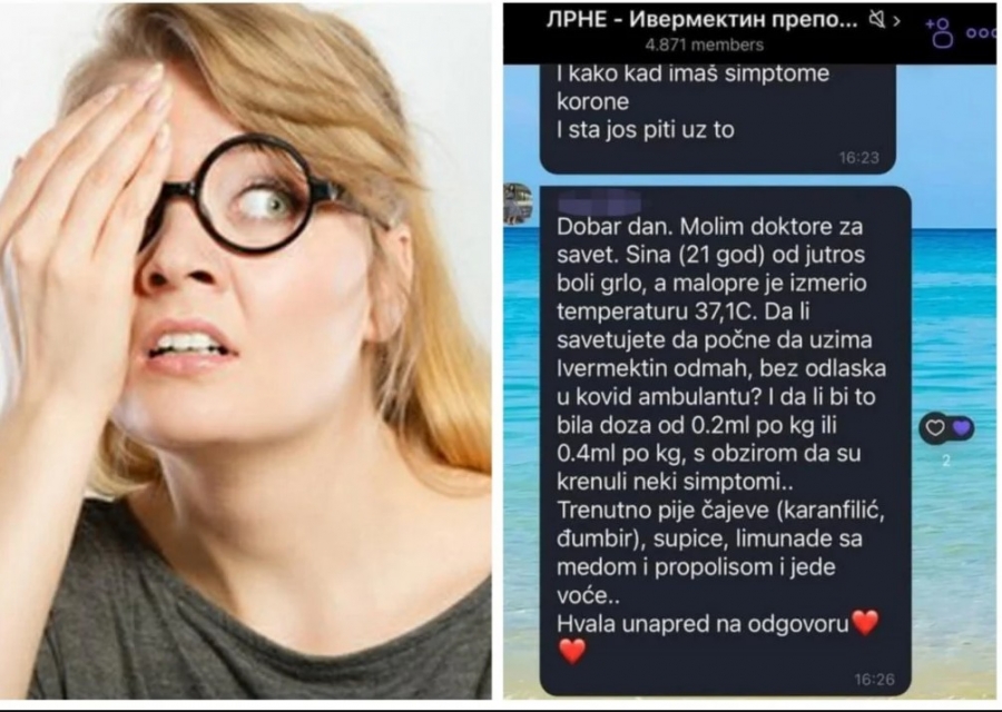 SINA OD KORONE LIJEČI TABLETAMA ZA KONJE Žena šokirala članove Viber grupe