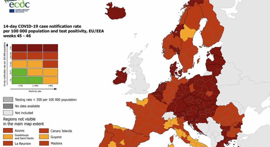 NEMA "ZELENIH" Objavljena nova korona karta EU