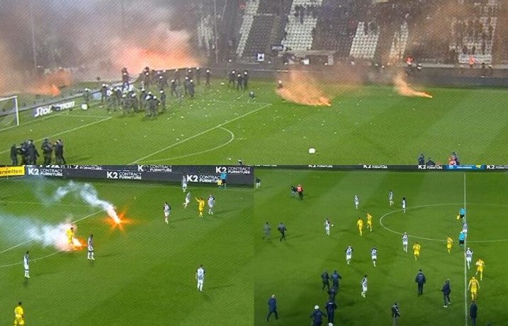 UŽASNE SCENE u jednoj od najjačih evropskih liga: Zbog velikih nereda navijača prekinuta utakmica ljutih rivala! (VIDEO)