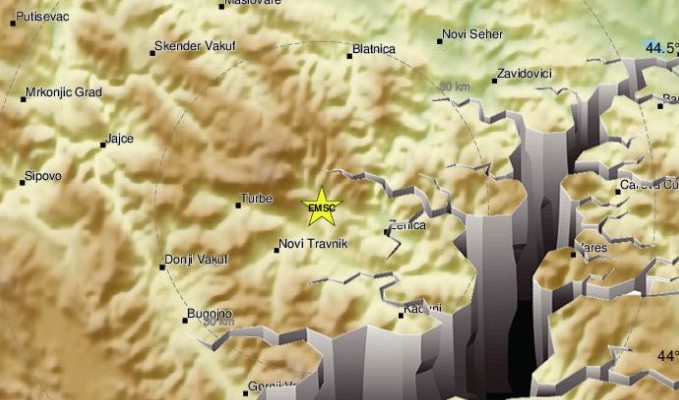 ZEMLJOTRES POGODIO BIH Epicentar nadomak Zenice