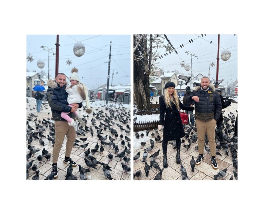 ODUŠEVLJENI BAŠČARŠIJOM Dado Polumenta sa suprugom i kćerkama uživa u čarima Sarajeva