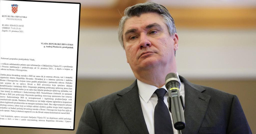 "NEKA JAVNOST VIDI ZAŠTO SAM NEZADOVOLJAN" Milanović objavio kompletno pismo koje je poslao Plenkoviću