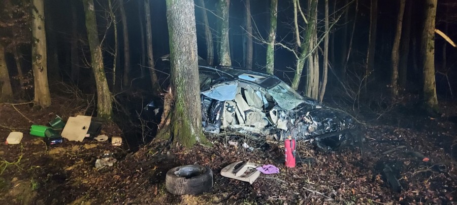 ČUDO GA SPASILO! Pijan udario u drvo, iz SMRSKANOG auta izašao sa lakšim povredama! (FOTO)