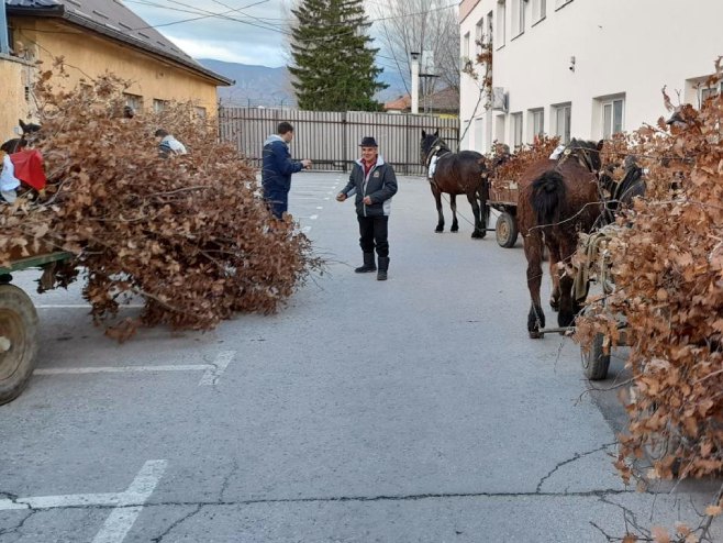 U ISTOČNOJ ILIDŽI TRADICIONALNO DOČEKANE konjske zaprege sa badnjacima (FOTO)
