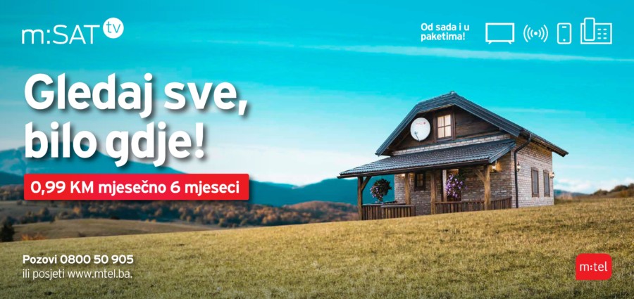 M:SAT ZA SVE, BILO GDJE! Najpovoljniji TV paketi u BiH već od 0,99 KM mjesečno