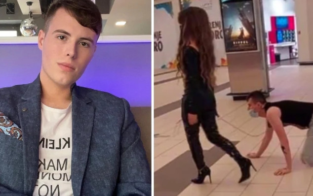 NJIHOV SNIMAK IZAZVO BURNE REAKCIJE! Djevojka ga prošetala NA LANCU u tržnom centru! Evo šta on ima REĆI NA SVE (VIDEO)