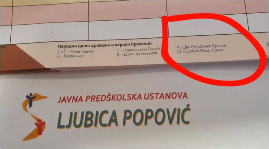 CRNA GORA ISPOŠTOVALA REPUBLIKU SRPSKU! Dan RS u Porodičnom kalendaru u PODGORIČKOM VRTIĆU: Divljaju reakcije na Tviteru (FOTO)