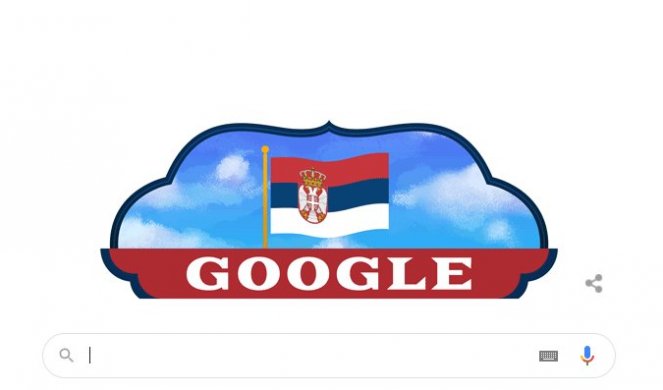 SRPSKA ZASTAVA: Gugl u znaku Dana DRŽAVNOSTI SRBIJE