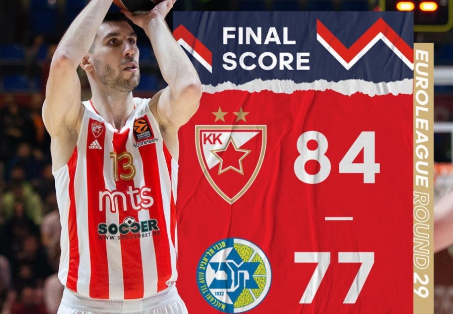 TOP 8 NIKAD BLIŽI! Zvezda srušila Makabi za četvrtu vezanu pobjedu u Evroligi