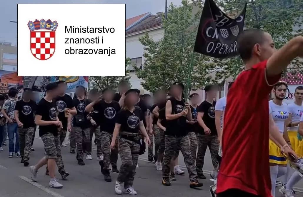 REAGOVALO HRVATSKO MINISTARSTVO OBRAZOVANJA Najoštrije osudili paradiranje maturanata sa ustaškim obilježjima
