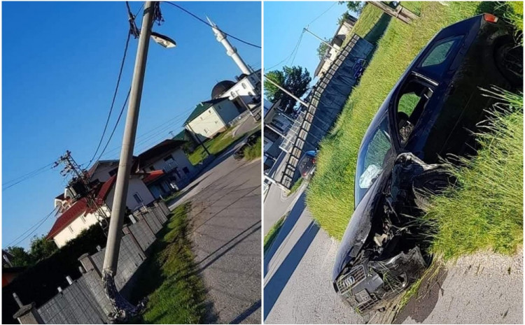 ŽESTOK SUDAR! Audijem se zabio u stub za rasvjetu, velika materijalnašteta (FOTO)