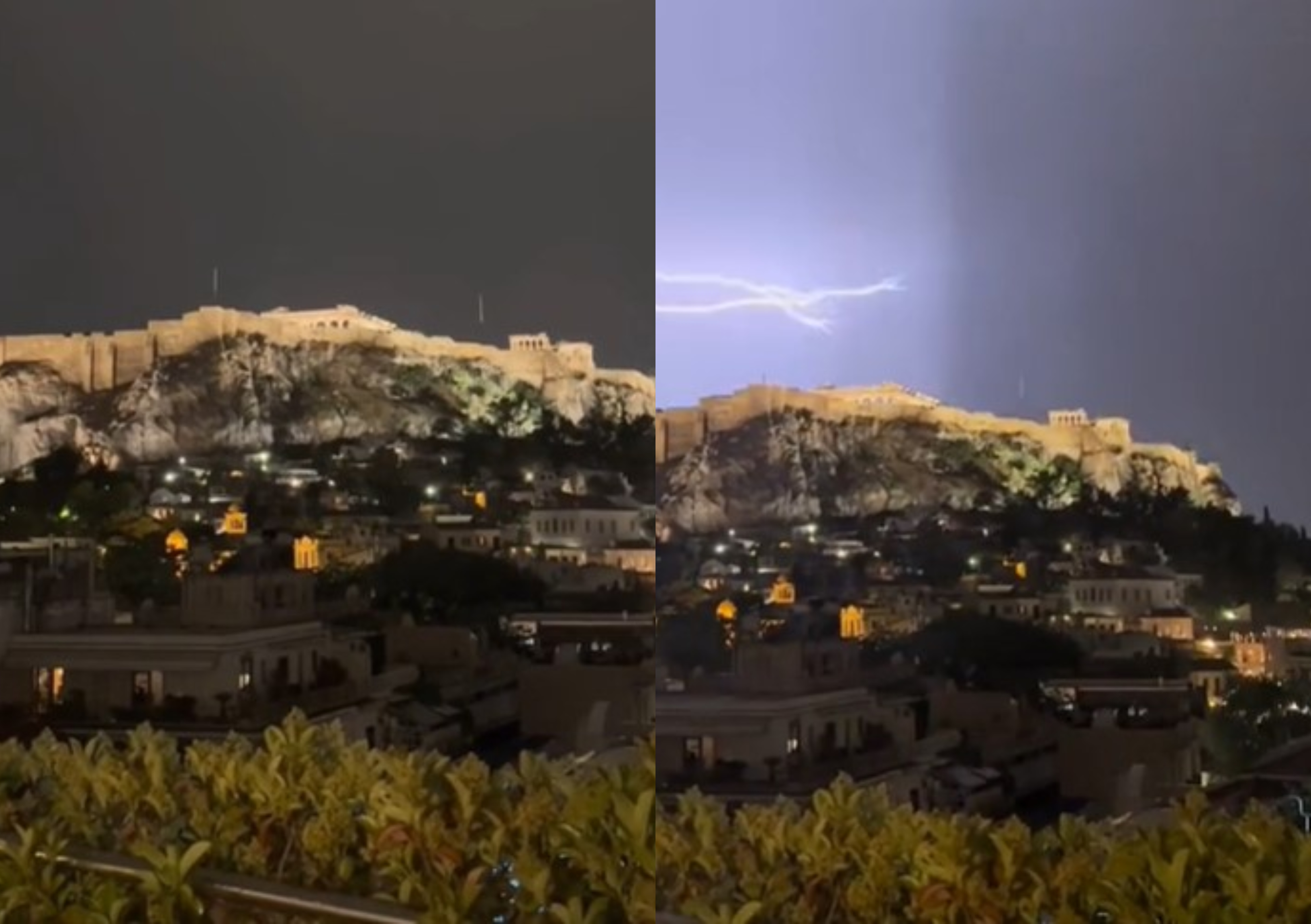KO JE RAZLJUTIO ZEVSA? FASCINANTAN SNIMAK "GNJEVA BOGOVA" Munje prošarale nebo iznad čuvenog Akropolja (VIDEO)