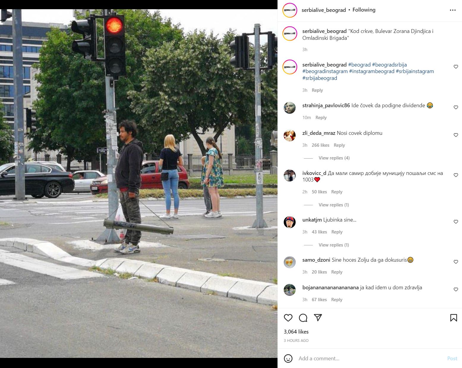 NA NOVOM BEOGRADU NIŠTA NOVO Čovjek sa zoljom na semaforu? (FOTO)