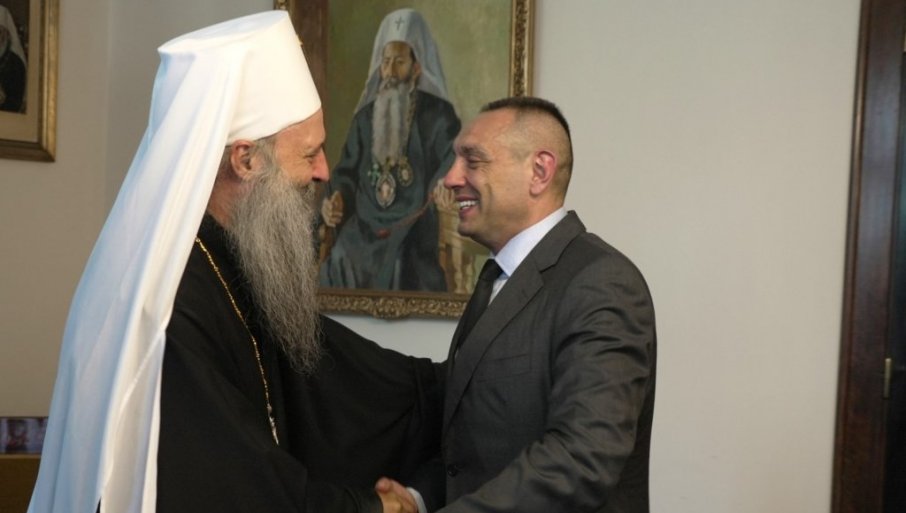 PATRIJARH PORFIRIJE UGOSTIO VULINA Zaštititi ljudska i vjerska prava na čitavom prostoru na kojem živi srpski narod, naročito na Kosovu i Metohiji