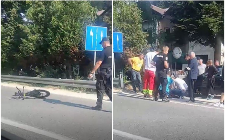 NEZGODA U TARČINU Automobil udario biciklistu, jedna osoba povrijeđena