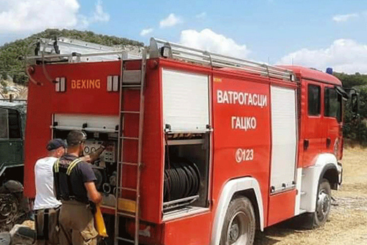 VATROGASCI UDRUŽENIM SNAGAMA NASTOJE DA KUĆE NE DOĐU U OPASNOST Aktiviran šumski požar u bilećkom selu Korita