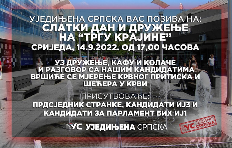 SLATKI DAN I DRUŽENJE NA TRGU KRAJINE Ujedinjena Srpska je spremila iznenađenje za građane