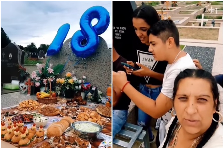 LJUDI ZGROŽENI! MRTVOJ OSOBI OBILJEŽAVAJU PUNOLJETSTVO Na grobu torta, meze, svjećice u znaku broja 18, baloni... (VIDEO)