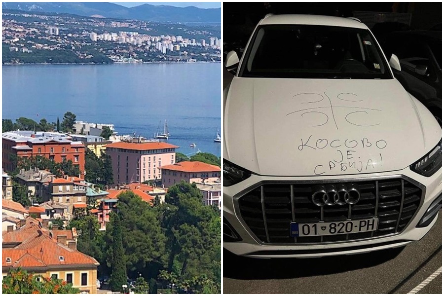 „KOSOVO JE SRBIJA“ Skupocjena mašina išarana u Opatiji (FOTO)