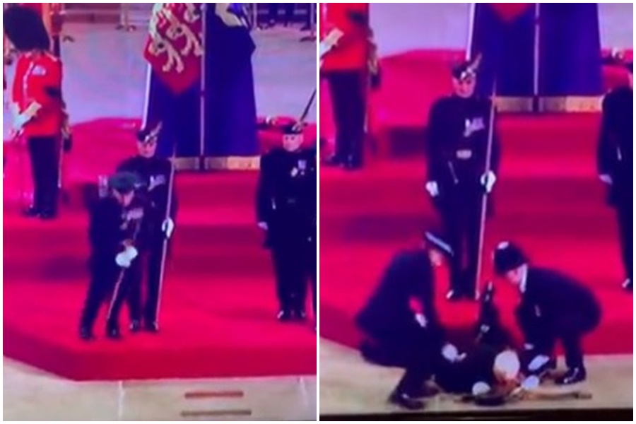 PAO KAO SVIJEĆA! Otkriveno zašto se srušio čuvar kovčega kraljice Elizabete II, oni prolaze obuku kako da se onesvješćuju (VIDEO)