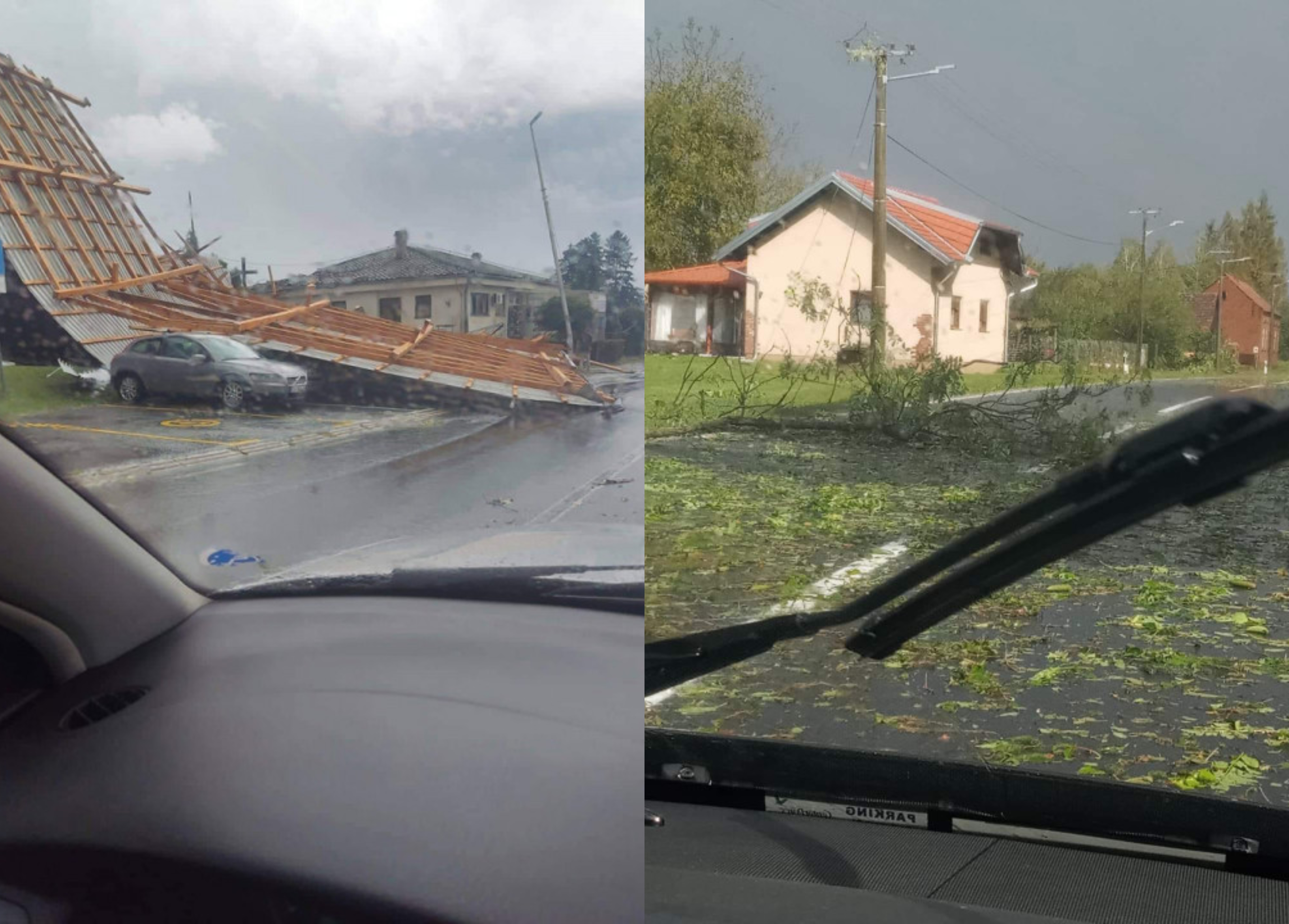 APOKALIPTIČNE SCENE U HRVATSKOJ Vjetar nosio sve pred sobom rušeni krovovi, stabla, prevrnuti kamioni