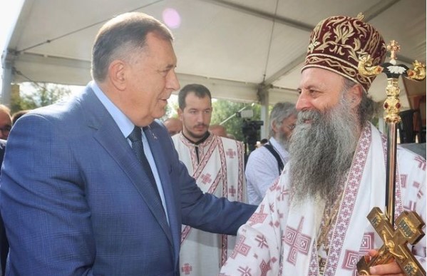 Dodik: Važno što je patrijarh Porfirije ustoličen na svetom mjestu - Kosovu i Metohiji