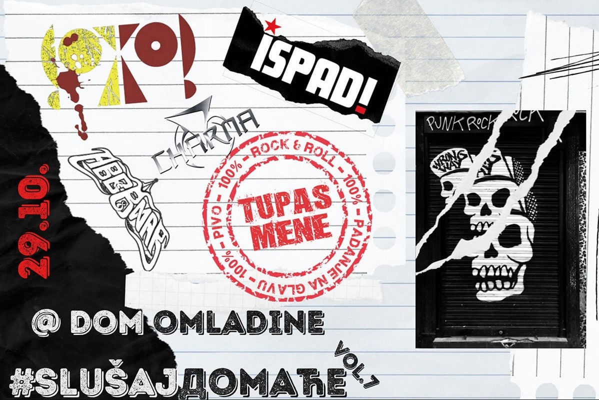 „SLUŠAJ DOMAĆE“ PO 7. PUT U DOMU OMLADINE: Nastupa pet bendova, ulaz besplatan