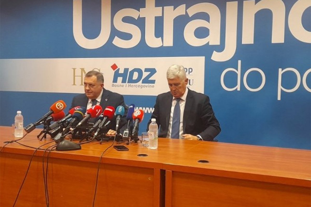 DODIK I ČOVIĆ SE SASTALI U MOSTARU SNSD i HDZ BiH nastavljaju partnerstvo: "Nastojaćemo da deblokiramo procese"