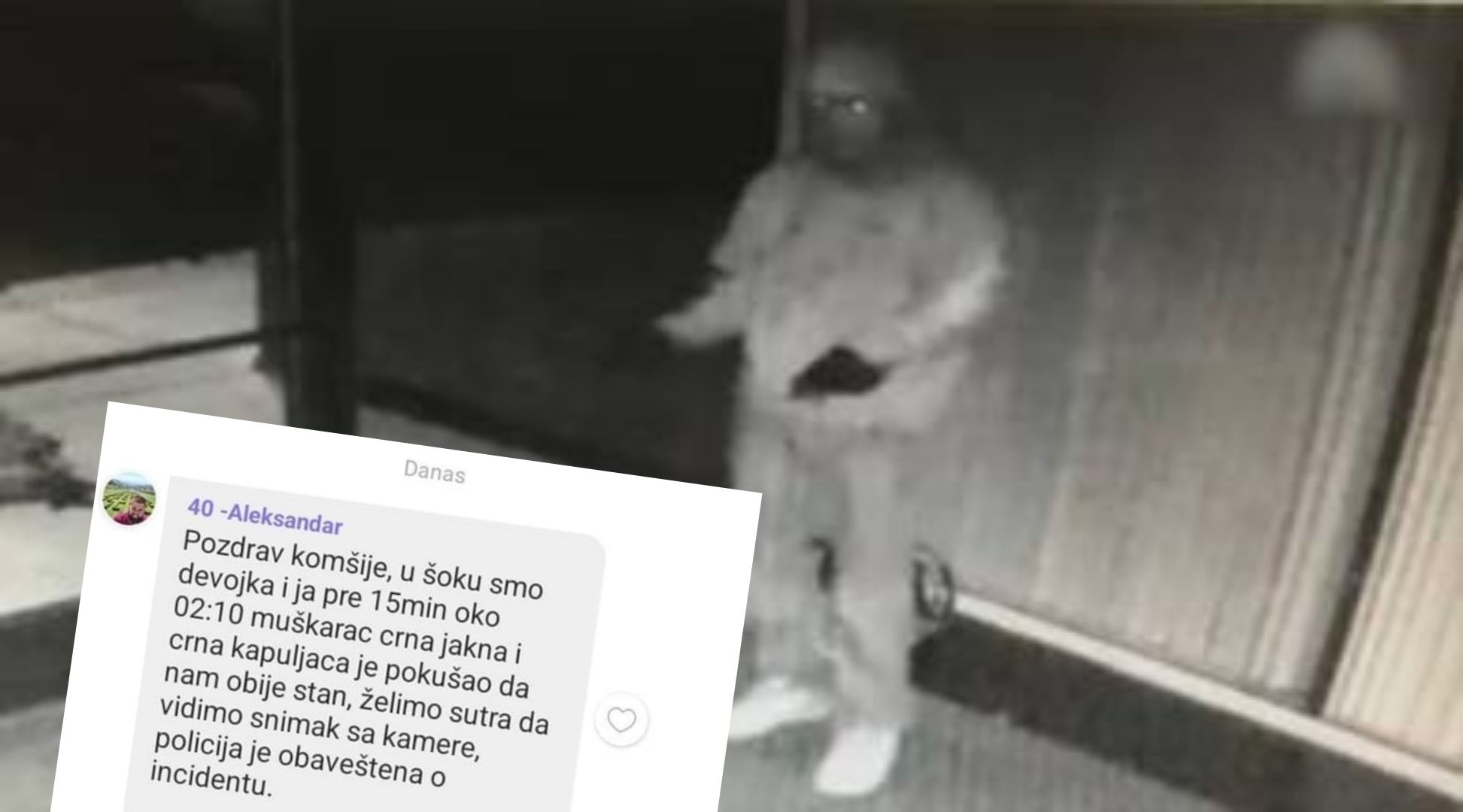 PIJAN KAO DEVA POKUŠAO DA "PROVALI" U TUĐI STAN Mladić "oduzet" od alkohola nasmrt isprepadao komšije (FOTO)