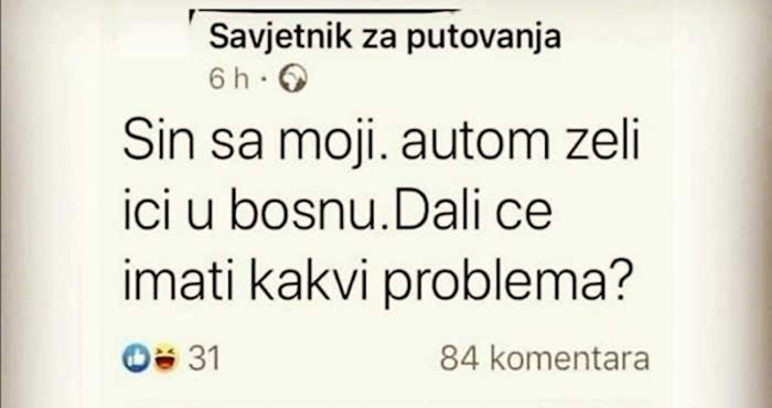 MLADIĆ ODLUČIO POĆI ZA BiH, PA OCA BACIO U BRIGU Hrvat postavio zanimljivo pitanje, na šta mu je jedna Bosanka rekla ovo (FOTO)
