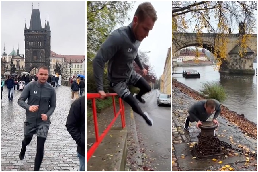 GRADONAČELNIK BANJALUKE NA NEOBIČAN NAČIN "RAZGLEDA" PRAG Nakon sastanka, na trčanje po kiši! Ima poruku za sve pratioce (VIDEO)