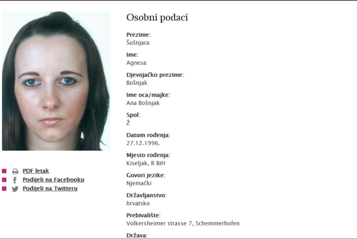 Hrvatica porijeklom iz BiH nestala u Njemačkoj, policija moli za pomoć