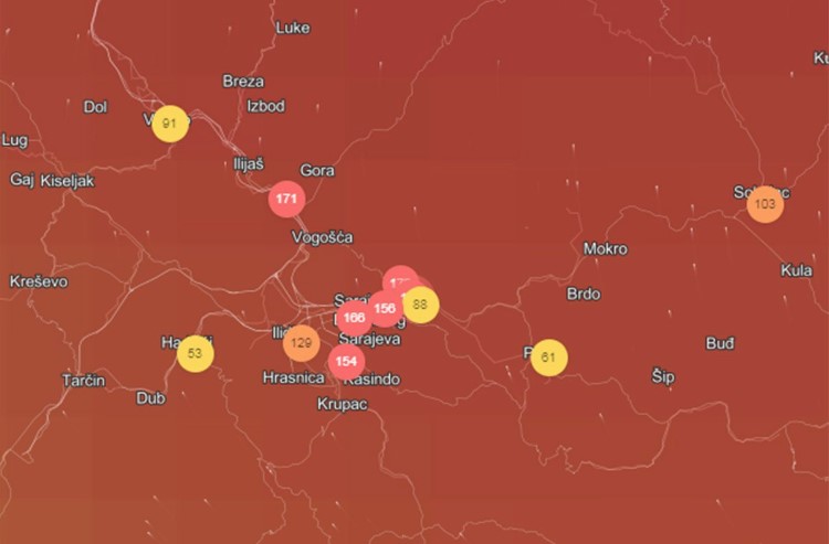 OPASNO PO ZDRAVLJE LJUDI Sarajevo i Zagreb trenutno imaju najzagađeniji vazduh u svijetu