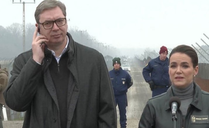 ZAJEDNIČKA BORBA PROTIV ILEGALNIH MIGRACIJA Vučić se sastao s mađarskom predsjednicom na granici