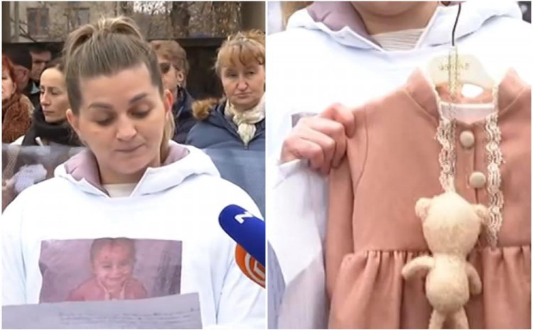 POTRESNE SCENE SA PROTESTA ZA MALU DŽENU GADŽUN Majka pokazala njenu haljinicu u kojoj je otišla na operaciju