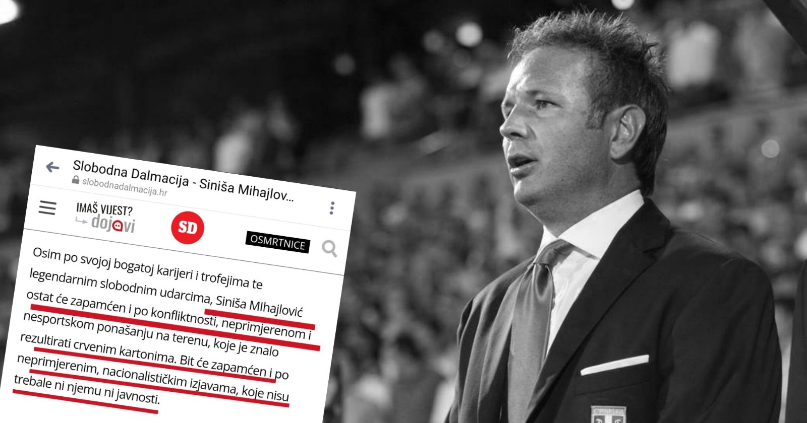 HRVATI NI MRTVOM MIHAJLOVIĆU NE DAJU MIRA "Komšijski" mediji podmuklo podgrijavaju nacionalne tenzije na račun smrti fudbalske legende (FOTO)
