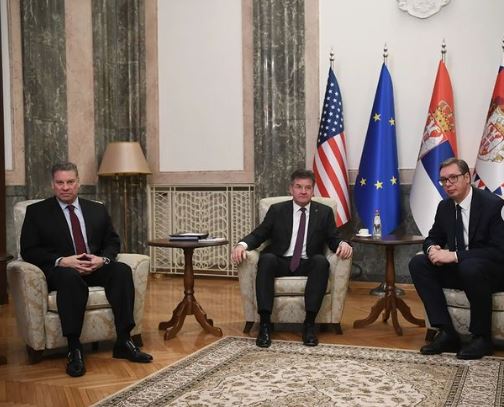 VUČIĆ NAKON SASTANKA: "Iskren i korektan razgovor sa Lajčakom i Eskobarom" (FOTO)