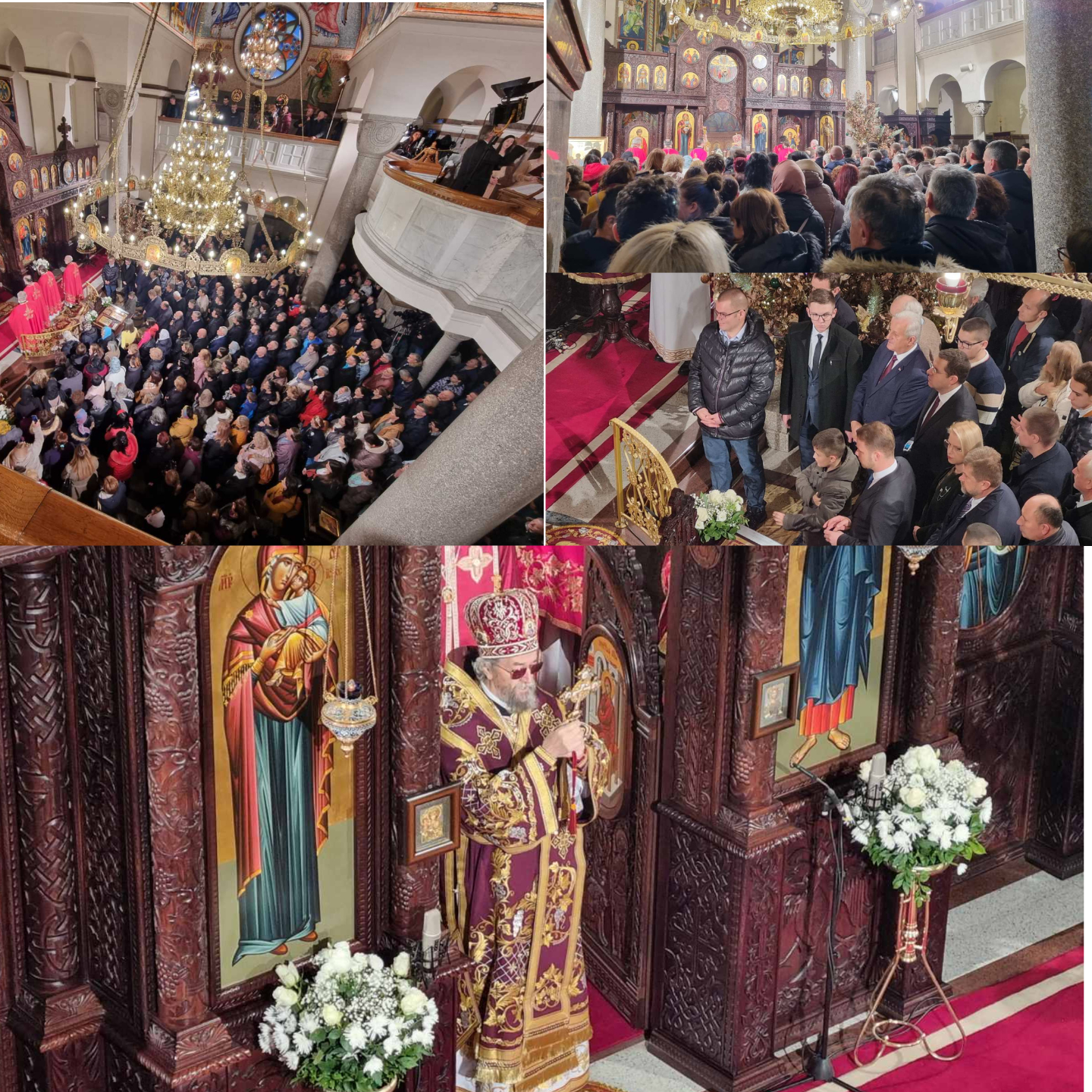 ZAVRŠENA LITURGIJA U HRAMU HRISTA SPASITELJA U BANJALUCI Okupio se veliki broj vjernika, a tu su i zvaničnici Srpske: Episkop Jefrem služi molitvu (FOTO/VIDEO)