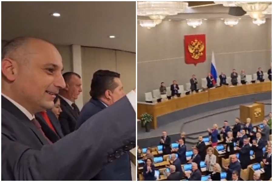 TRI PRSTA I GROMOGLASAN APLAUZ  Pogledajte kako je delegacija Republike Srpske dočekana u Državnoj dumi Ruske federacije (VIDEO)