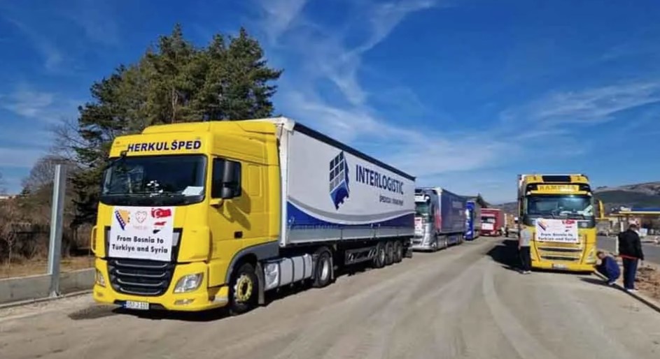 HUMANITARNA POMOĆ IZ BiH Prvi šleperi stigli u Tursku puni osnovnih potrepština (FOTO)