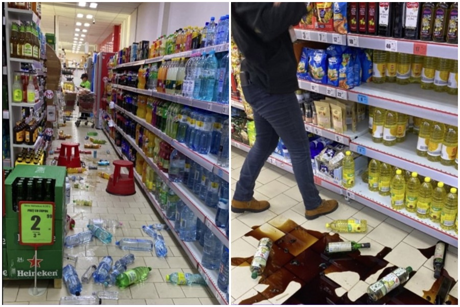 PRVI SNIMCI SNAŽNOG ZEMLJOTRESA U RUMUNIJI Padale stvari po prodavnici, u kućama se sve treslo (VIDEO)