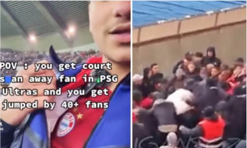 DOBIO ŠTA JE “TRAŽIO”: Došao u dresu Bajerna na tribinu PSŽ-a, pa ga pretukli (VIDEO)
