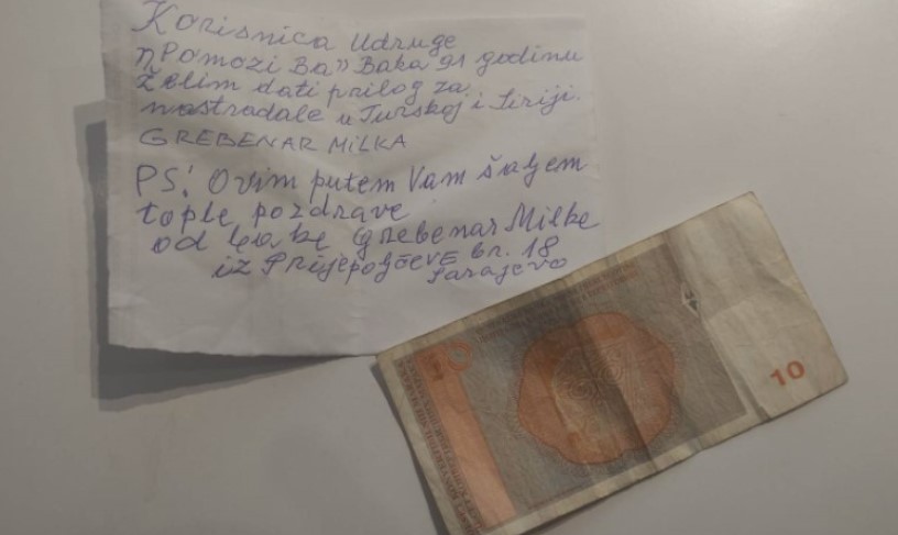 OVO JE LICE DOBROG ČOVJEKA! Nema ništa, a sve će ti dati: Baka Milka (91) i sama prima pomoć, ali je donirala 10 KM za narod Turske i Sirije (FOTO)