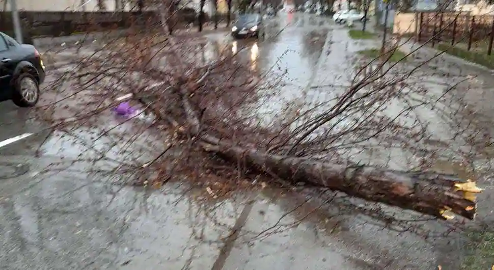 STRAŠNO NEVRIJEME POGODILO BIJELJINU Vjetar otkinuo krov sa zgrade i obarao stabla (FOTO)